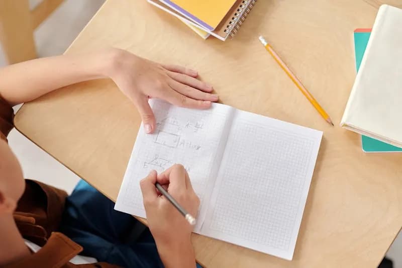 Student focused on study work