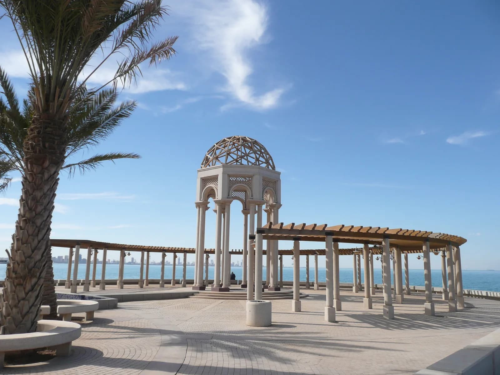 Salmiya coastline and skyline in Kuwait