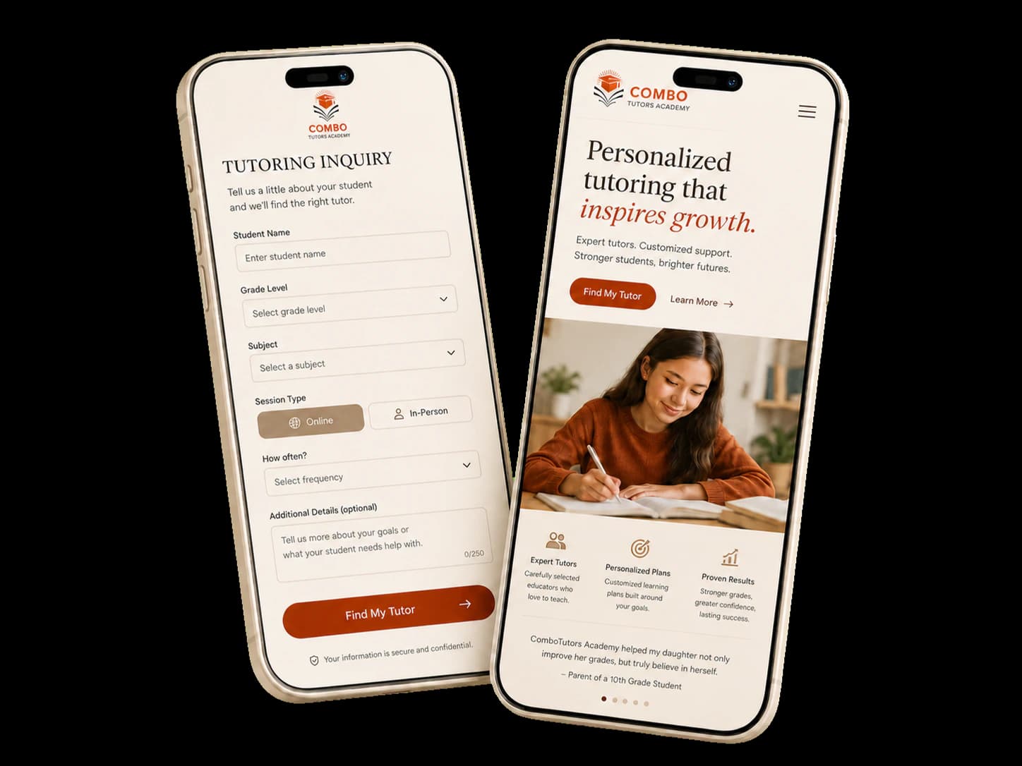 Combo Tutors on mobile
