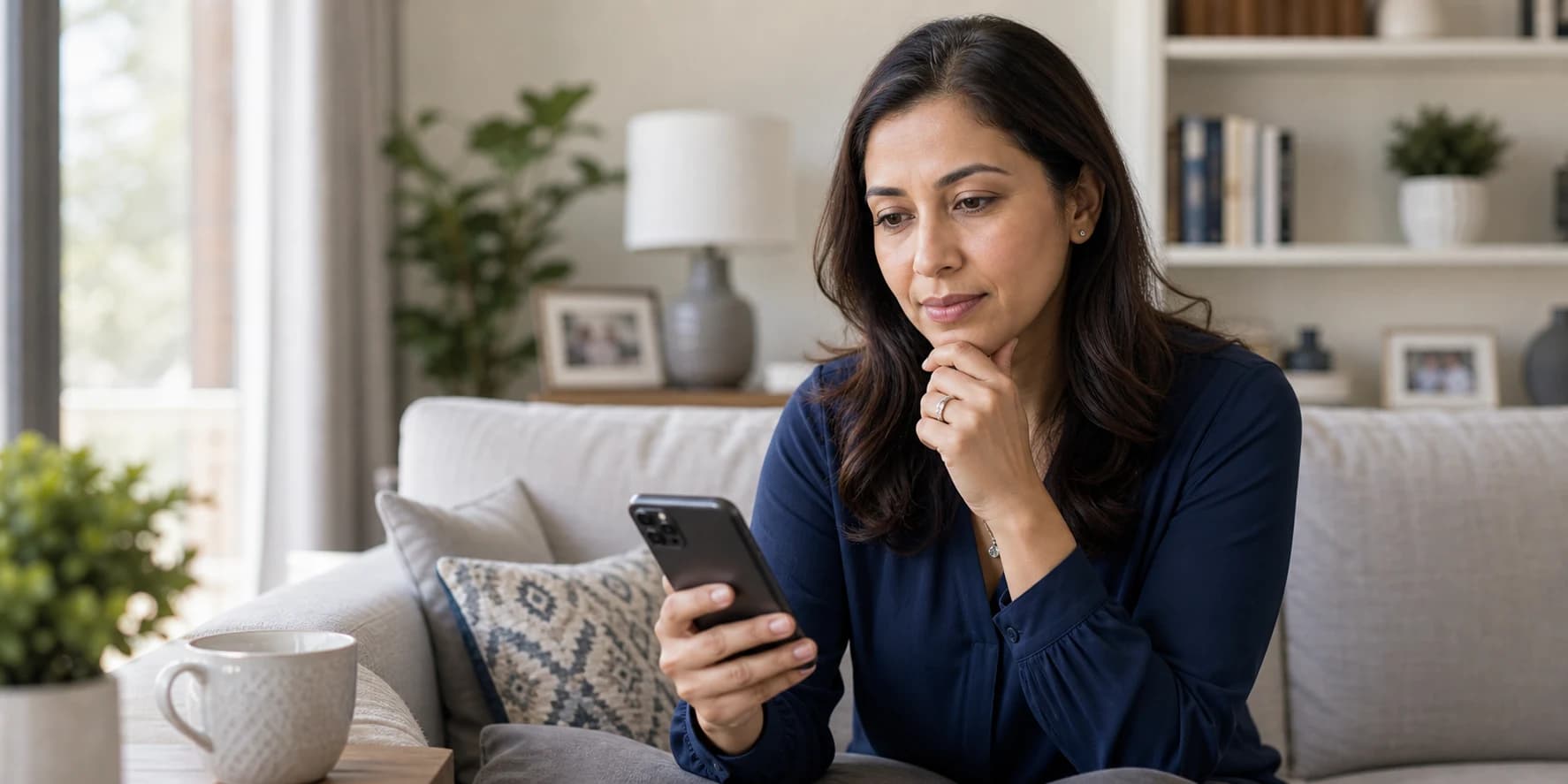 Parent with notepad reviewing questions about tutoring services for their child